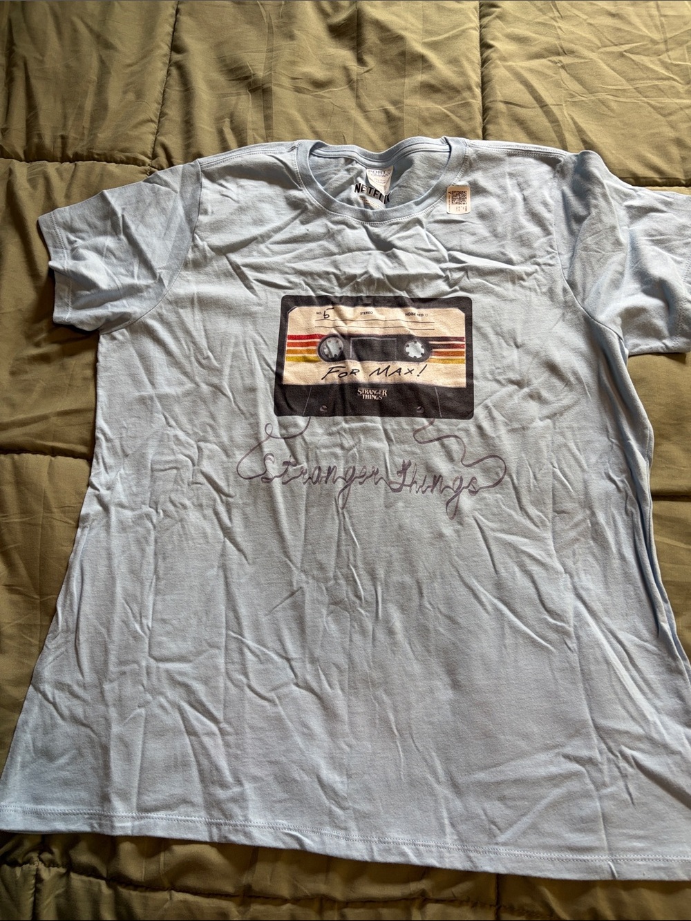 Light Blue 'Stranger Things' Cassette Graphic Tee - Men